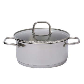 Household Stainless Steel Saucepans with Glass Lids
